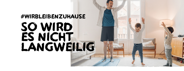 Mann macht Sport mit Söhnen